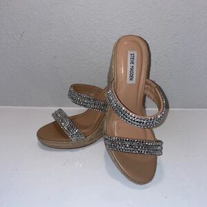 Steve Madden Silver and Tan Sandals